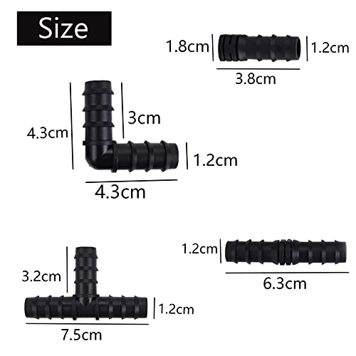 40 Piezas Riego Goteo Kit, Riego Conectores por Goteo Herramienta, Conectores para Tubo de Riego Goteo 16mm, para Sistema de Goteo Irrigación Jardín Huerto Terraza |