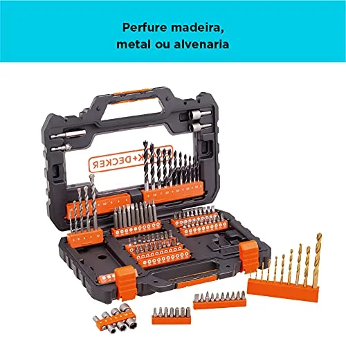 Black+Decker A7230-XJ - Juego de 104 piezas para Atornillar y Taladrar " Titanio " en Maletín de fácil transporte - Imagen 3