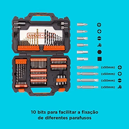 Black+Decker A7230-XJ - Juego de 104 piezas para Atornillar y Taladrar " Titanio " en Maletín de fácil transporte - Imagen 4