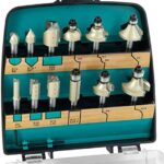 ENT Set de fresas de metal duro de 12 piezas - vástago de 8 mm - 8 categorías de fresas diferentes - en maletín de plástico |