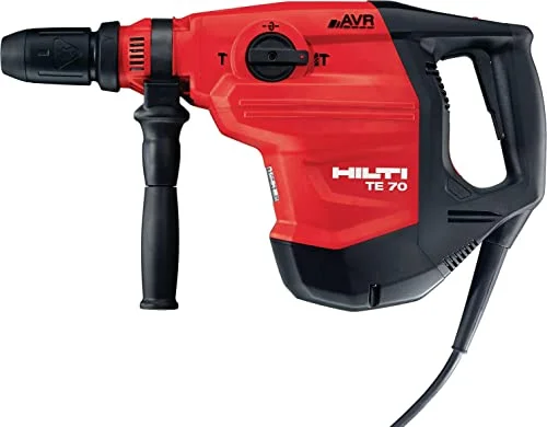 Hilti 2063006 Martillo combinado TE 70-AVR 230 V (1800 W, 11.5 J, SDS Max, Tareas pesadas de perforación y cincelado en hormigón. Sistema AVR. Diámetro:12-55 mm. Peso: 8,3 kg. Incluye maletín) | HILTI