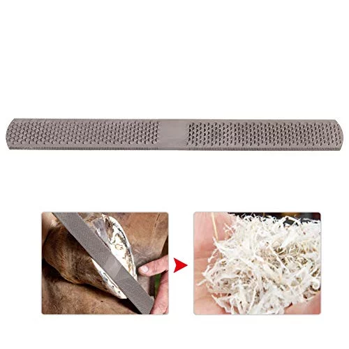 Pssopp Cuchillo para Recortar pezuñas de Caballo, Lima de Recorte de Herradura de Acero de Alto Carbono, Herramienta de herrador de raspa de pezuña de Doble Cara |