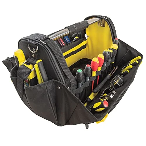 Stanley FatMax Quick Access Trage FMST1-80146 (Werkzeugtasche aus strapazierfähigen 600er Denier Nylon, schneller Zugriff auf das Werkzeug, mit rutschfestem Stahlgriff, verschließbare Seitenteile) | STANLEY