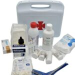 Botiquin maletin portatil 26 cm x 23 cm x 7 cm primeros auxilios con dotación |