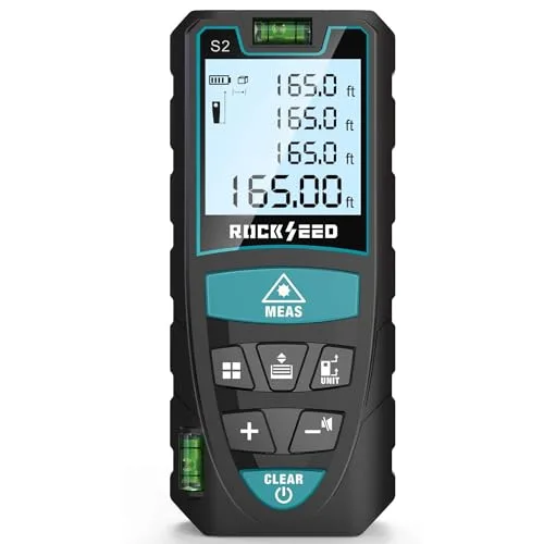 Medidor Láser,RockSeed Medidor de Distancia Láser Digital con 2 Niveles de Burbuja,Telémetro Láser Portátil con LCD Retroiluminado Unidad M/in/Ft y Medición de Distancia/Area/Volumen/Pitagórico | Medidor LaserRockSeed Medidor de Distancia Laser Digital con 2 Niveles de BurbujaTelemetro Laser Portatil con LCD Retroiluminado Unidad MinFt y Medicion de DistanciaAreaVolumenPitagorico 0 jpg Medidor Láser,RockSeed Medidor de Distancia Láser Digital con 2 Niveles de Burbuja,Telémetro Láser Portátil con LCD Retroiluminado Unidad M/in/Ft y Medición de Distancia/Area/Volumen/Pitagórico |