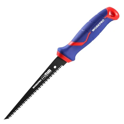 WORKPRO Sierra Pladur 310mm, Serrucho para Placa de Yeso, Serrucho Pladur Bimetálica de 8 TPI, Hoja D6A+M2, Agujero de Colgar, para Tablero de Yeso/Cemento, Contrachapado, Paneles Finos, PVC | WORKPRO Sierra Pladur 310mm Serrucho para Placa de Yeso Serrucho Pladur Bimetalica de 8 TPI Hoja D6AM2 Agujero de Colgar para Tablero de YesoCemento Contrachapado Paneles Finos PVC 0 jpg WORKPRO Sierra Pladur 310mm, Serrucho para Placa de Yeso, Serrucho Pladur Bimetálica de 8 TPI, Hoja D6A+M2, Agujero de Colgar, para Tablero de Yeso/Cemento, Contrachapado, Paneles Finos, PVC |